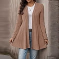thumbnail image 1 of Workout Tops for Women, Women's Open Front Long Sleeve Peplum Cardigan Jacket Casual Loose Rib Knit Sweater Mid-Length Flowy Ruffle Shirt Tops, 1 of 3