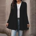 thumbnail image 1 of Workout Tops for Women, Women's Open Front Long Sleeve Peplum Cardigan Jacket Casual Loose Rib Knit Sweater Mid-Length Flowy Ruffle Shirt Tops, 1 of 3