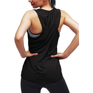 Workout Tops for Women Yoga Athletic Shirts Long Tank Tops Gym Workout Clothes