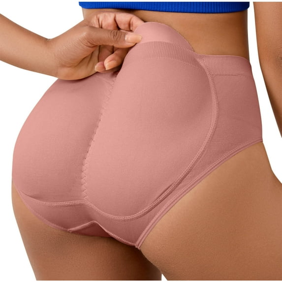 Workout Underwear for Women Woman Solid Color Shapewear Pant Fake Hip Pants with Sponge Waist Pad Briefs Womens Cheeky Underwear 3XL