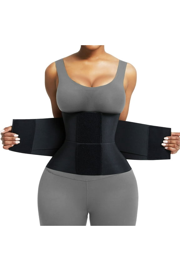 Workout Waist Cincher Tainer Neoprene Shaper Tummy Slimmer Plus Size Belly Band for Women Black S