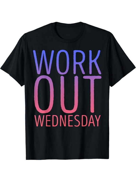 Workout Wednesday Purple Pink Gradient T-Shirt men and women can wear, black, white, gifts