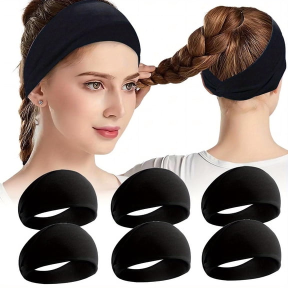 Workout Wide Headbands for Women Non Slip, Super Soft Yoga Running Exercise Head Bands, Elastic Sweat Band Hair Bands for Women's Hair, Womens Solid Headband Hair Wrap