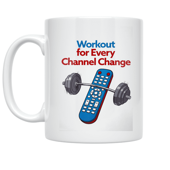Workout for Every Channel Change - Web-Based Fitness Enthusiast - 11 oz Ceramic Coffee Mug