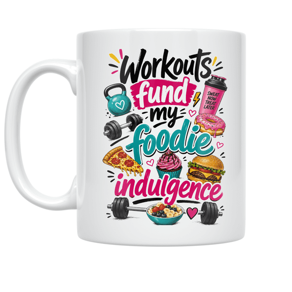 Workouts Fund My Foodie Indulgence - Fitness Enthusiast - 11 oz Ceramic Coffee Mug