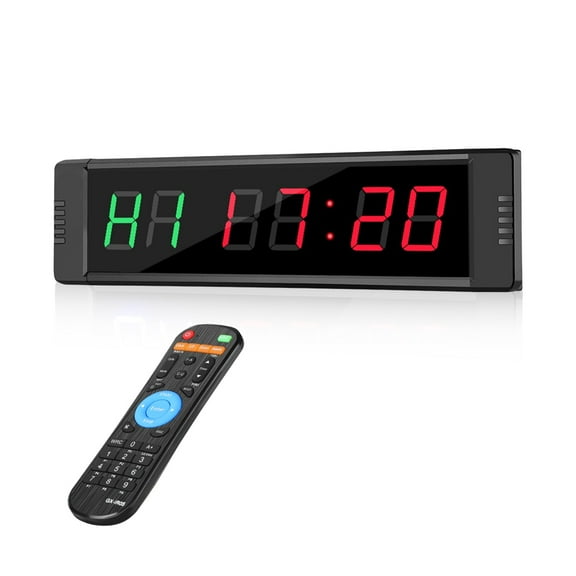 Workouts timer LED Remote Wall Clock Stopwatch Interval Timer Prescise Electronicl Clock with Remote for Gym Fitness Training ,Multi-Functional