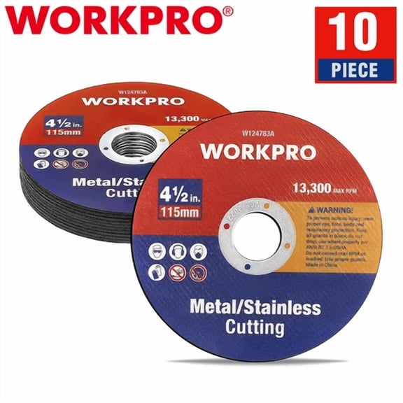 Workpro 10-Packs Cut-Off Wheels 4-1/2 X 7/8" Metal&Stainless Steel Cutting Wheel