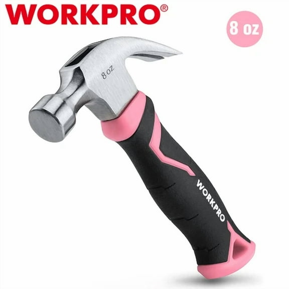 Workpro 8Oz Claw Hammer Fiberglass Handle Forged Hardened Steel Head Smooth Face