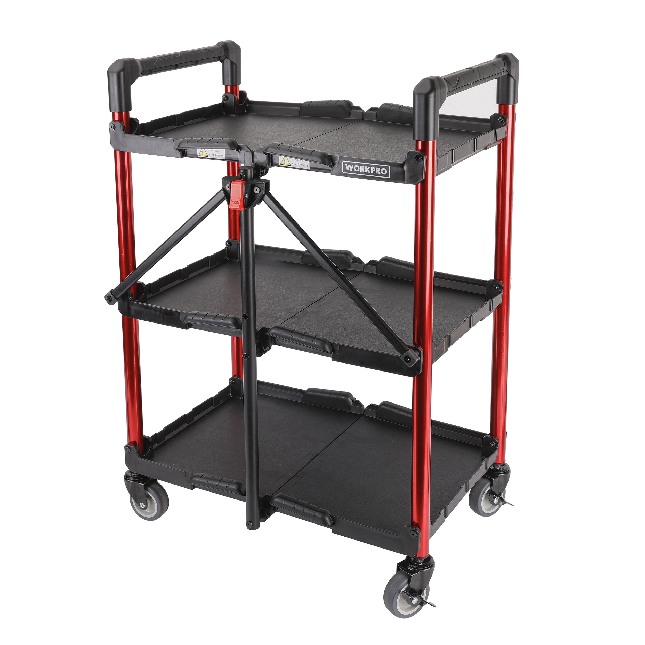 Lorell 3-Shelf Utility Cart - Steel - 400 lb Capacity - Black - Convenient  Worksurface - Industrial-Strength Casters - Rack Type