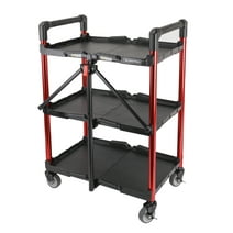 Workpro Collapsible 3-Shelf Utility Tool Cart, Black