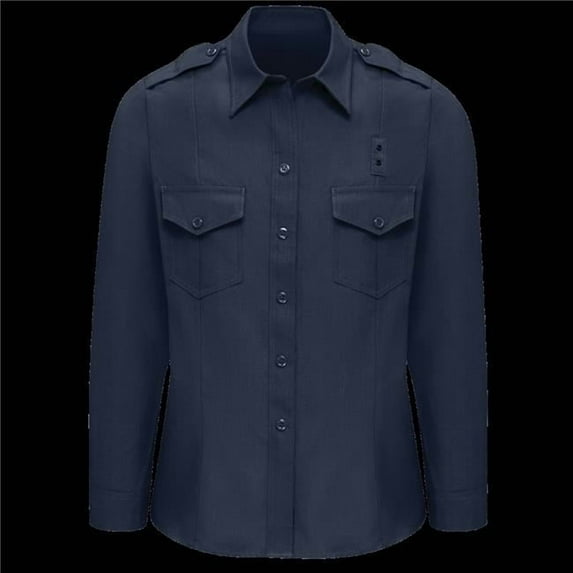 Workrite FR FSC1MN-SM-0R Womens Classic Long Sleeve Fire Chief Shirt, Midnight Navy - Small - Regular Fit