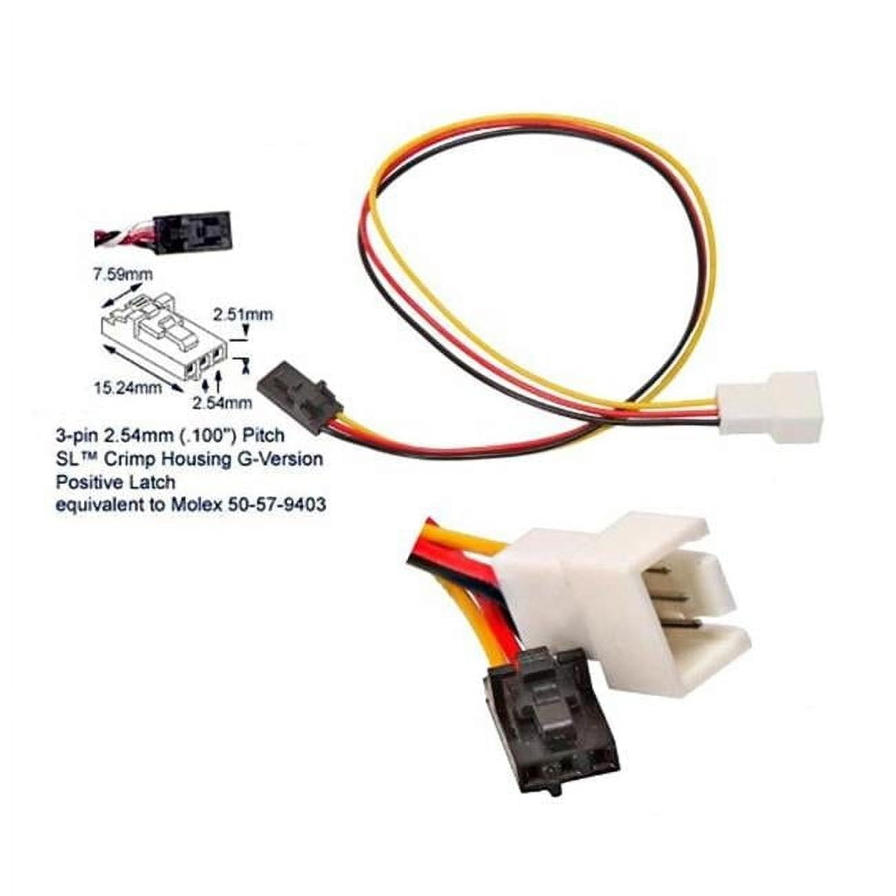 Works 22-100-26 Fan 3-Pin To Dell Proprietary 3-Pin Cable Adapter- 7 in ...