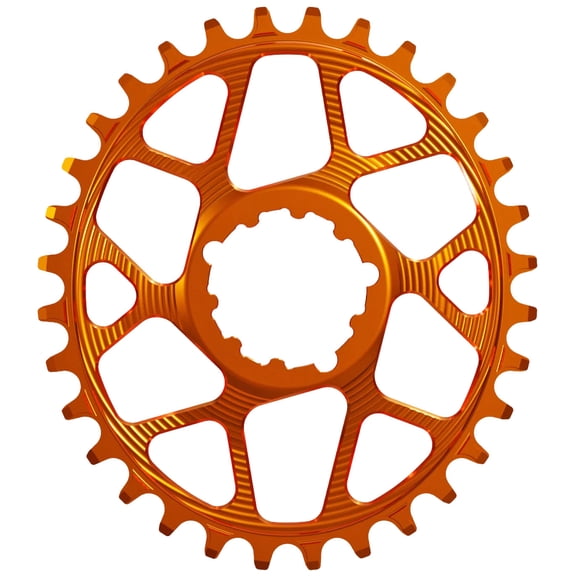 Works Components Oval Chainring, SRAM 3-Bolt, 34T, Boost 3mm, Orange