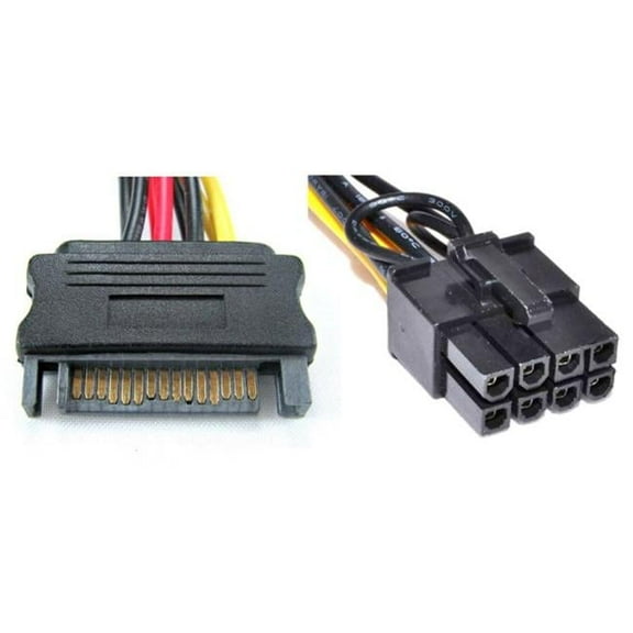 Works  SATA 15-Pin To PCI Express 6 Plus 2-Pin Cable Adapter