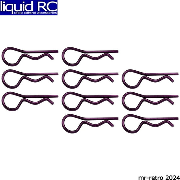 Works for Competition AC03T07 Purple bent Body Clips 28mm long 1.4mm wire (10)