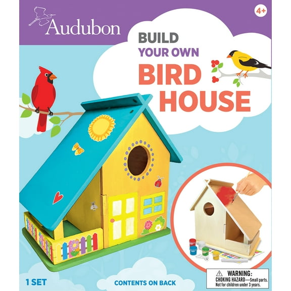 Works of Ahhh Craft Set - Audubon Bird House Buildable Wood Paint Kit