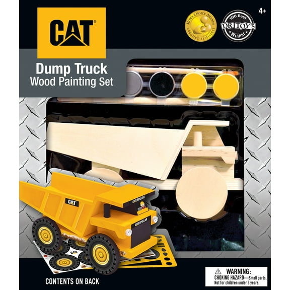 Works of Ahhh Caterpillar Dump Truck Wood Craft & Paint Kit for Kids - Art & Craft Set