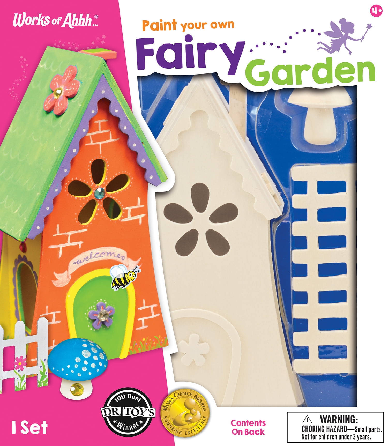 Colorful Fairy Garden Wood Paint Kit with Accessories
