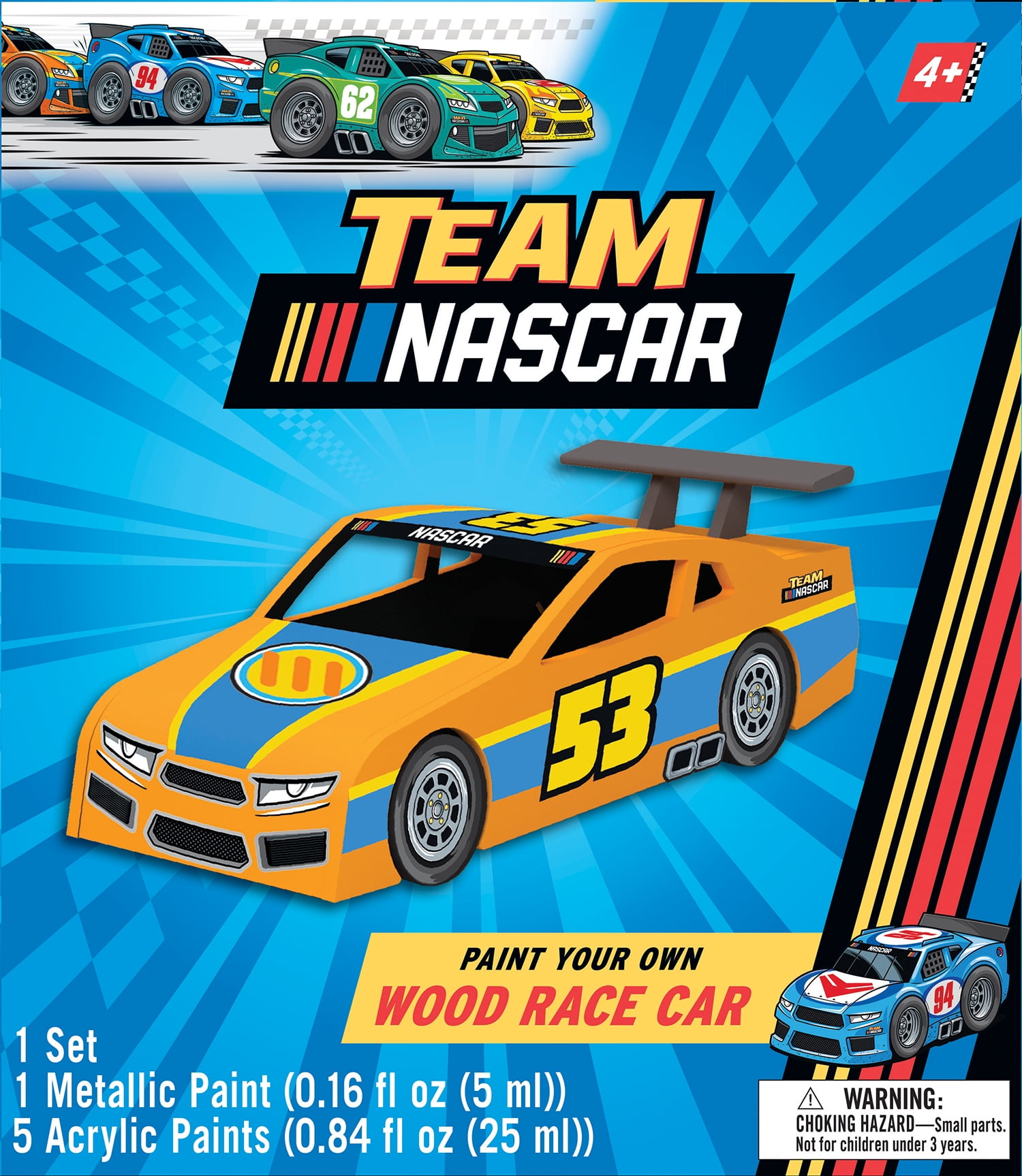 Works of Ahhh Craft Set - NASCAR - Wood Race Car Craft Set