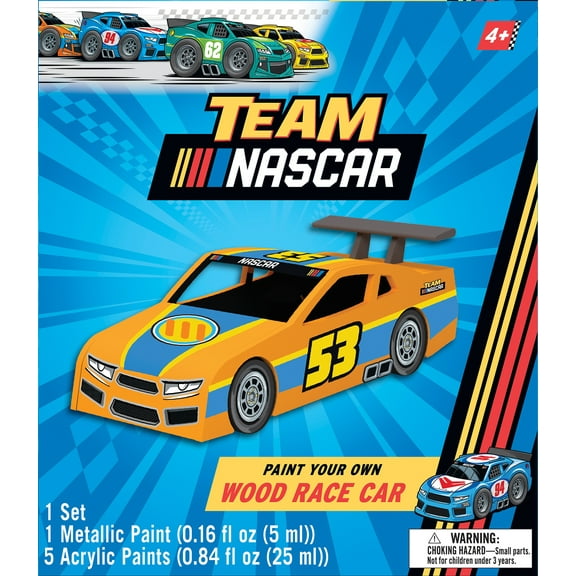 Works of Ahhh Craft Set - NASCAR - Wood Race Car Craft Set