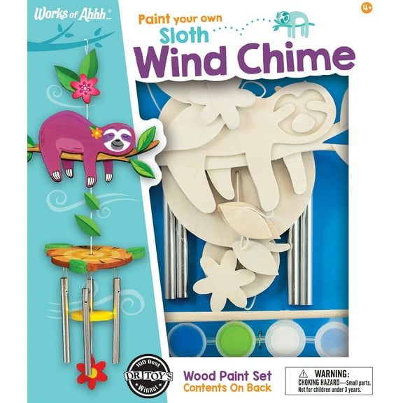 Works of Ahhh Craft Set - Sloth Wind Chime Classic Wood Paint Kit