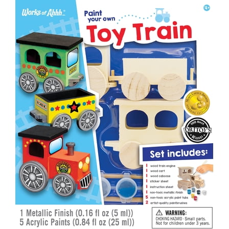 Works of Ahhh Craft Set - Toy Train Classic Wood Paint Kit