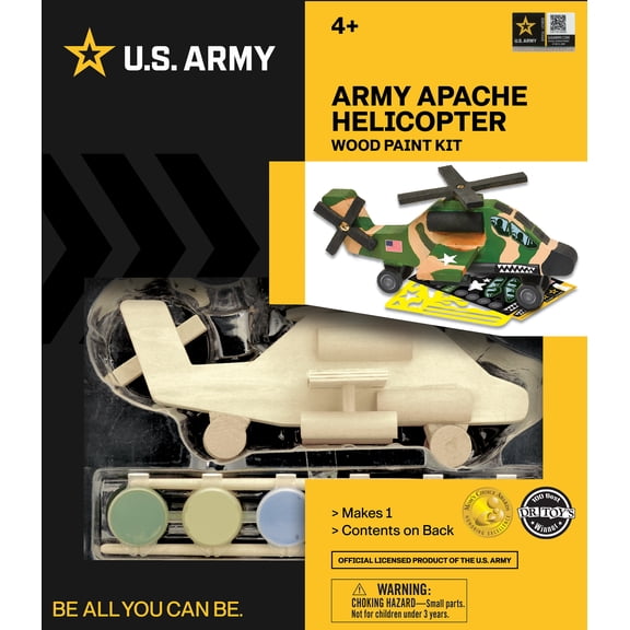 Works of Ahhh Craft Set - U.S. Army Apache Helicopter Wood Paint Kit