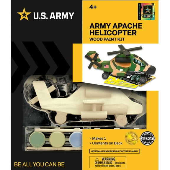Works of Ahhh Craft Set - U.S. Army Apache Helicopter Wood Paint Kit
