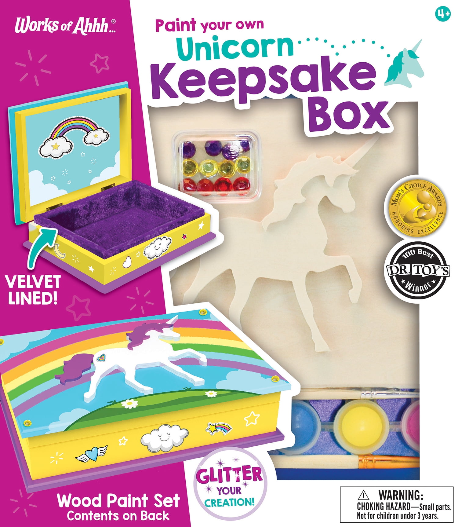 Works of Ahhh Craft Set - Unicorn Keepsake Box Classic Wood Paint Kit