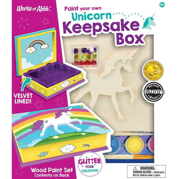 Works of Ahhh Craft Set - Unicorn Keepsake Box Classic Wood Paint Kit