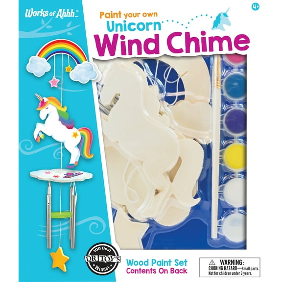Works of Ahhh Craft Set - Unicorn Wind Chime Classic Wood Paint Kit