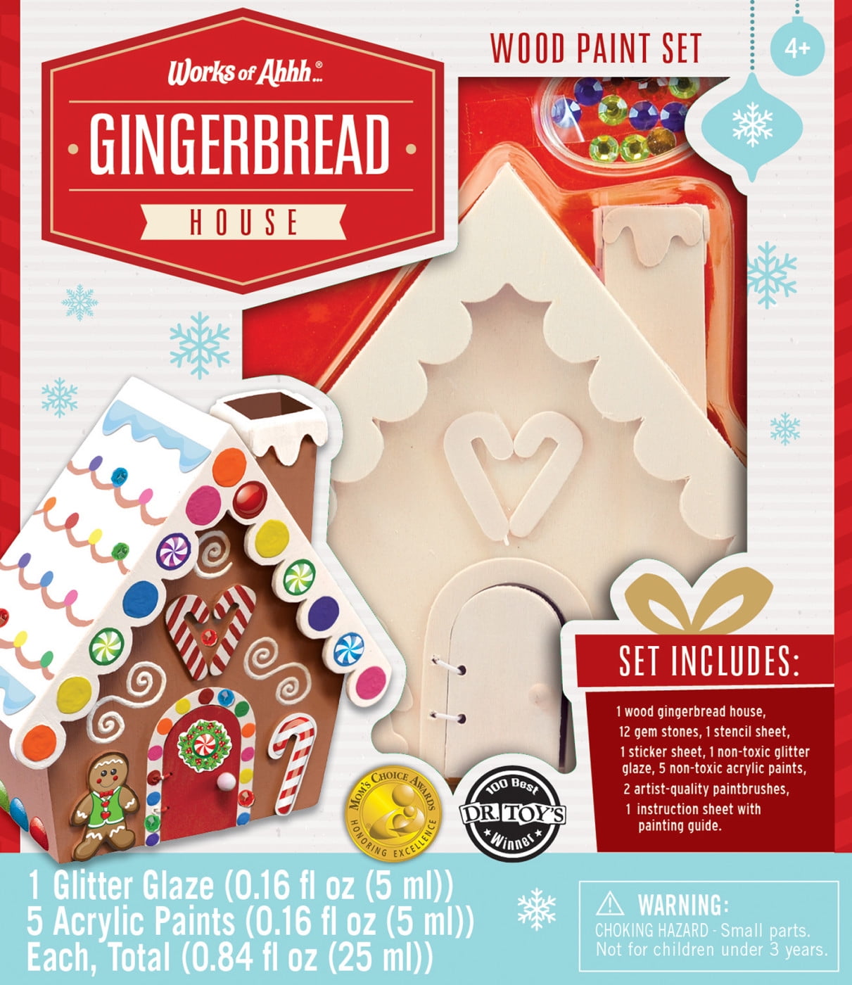 Works of Ahhh Holiday Craft Set - Gingerbread House Wood Paint Kit