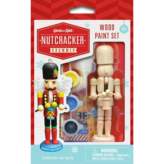 Works of Ahhh Holiday Craft Set - Nutcracker Drummer Ornament Wood Paint Kit