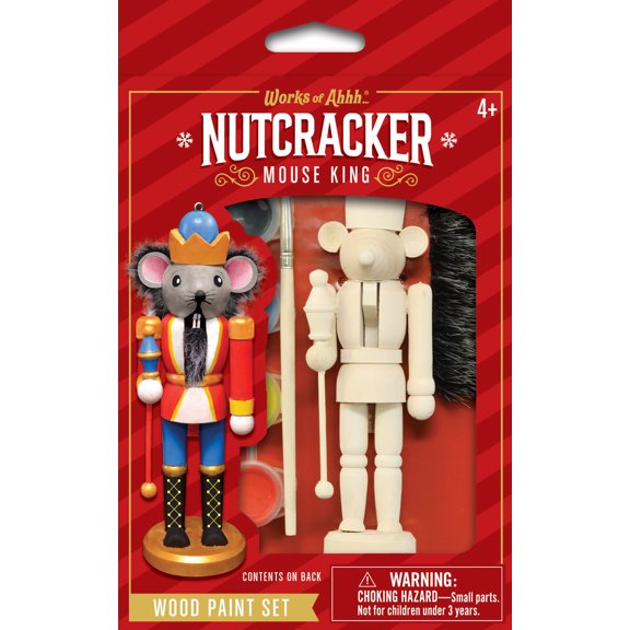 Works of Ahhh Holiday Craft Set - Nutcracker Mouse King Ornament Wood Paint Kit
