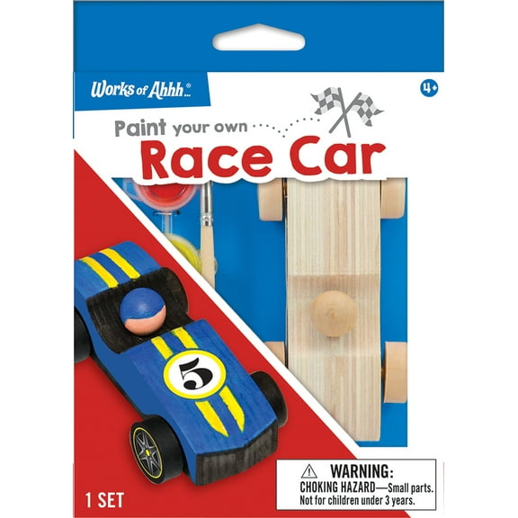 Works of Ahhh Mini Craft Set - Race Car Build & Paint Family Craft Set