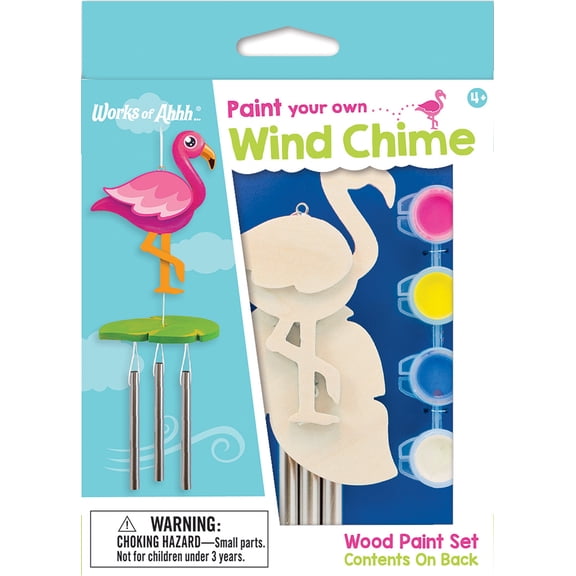 Works of Ahhh Mini Craft Sets - Flamingo Wind Chime Build & Paint Set