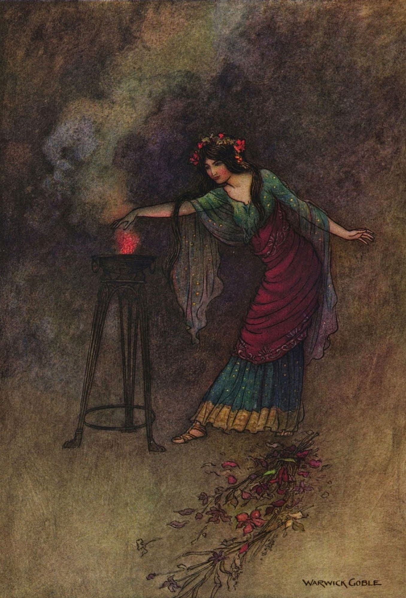 Works of Geoffrey Chaucer 1912 Medea Canvas Art - Warwick Goble (18 x 24)