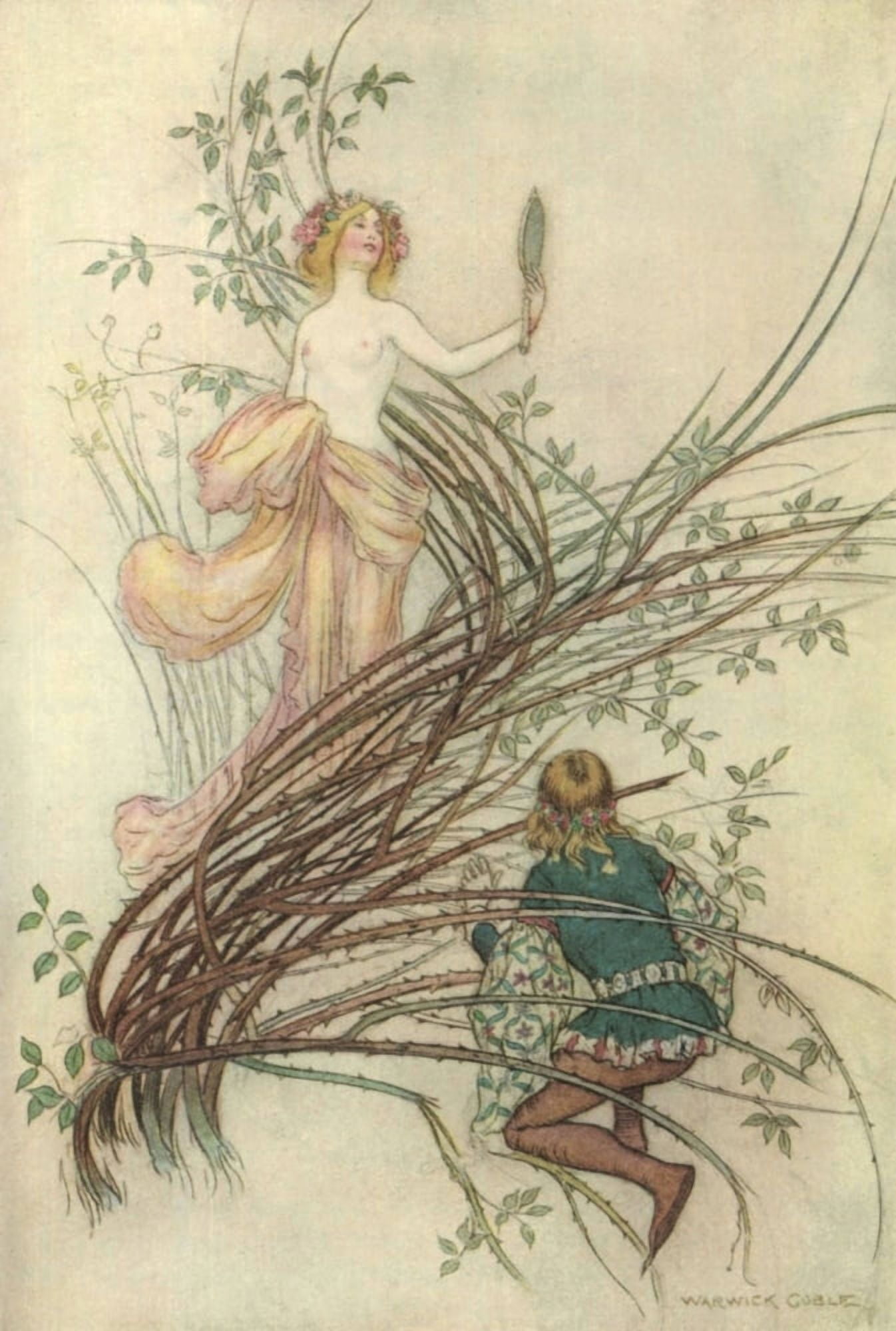 Works of Geoffrey Chaucer 1912 Merciless beauty Canvas Art - Warwick Goble (18 x 24)