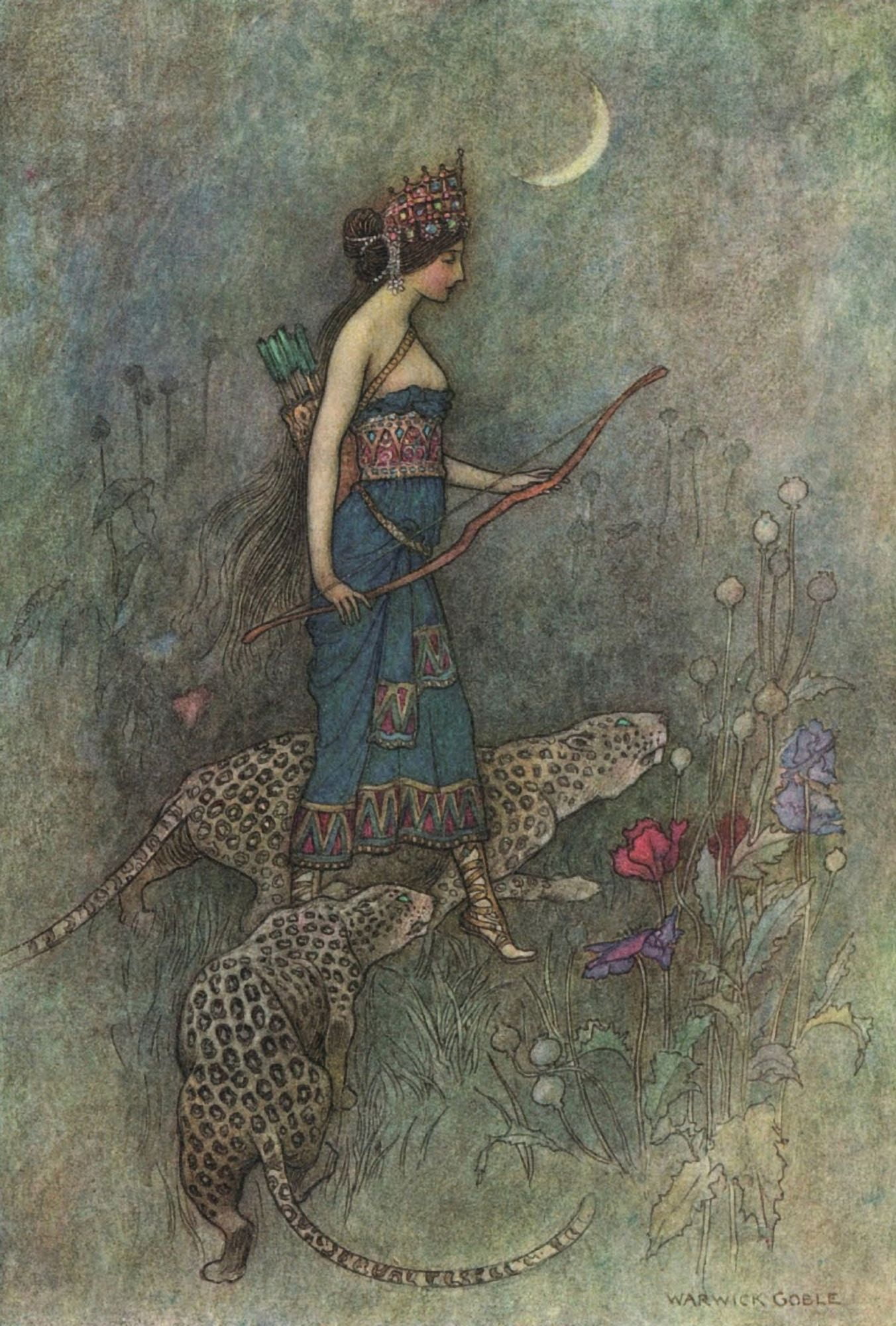Works of Geoffrey Chaucer 1912 Zenobia Canvas Art - Warwick Goble (24 x 36)