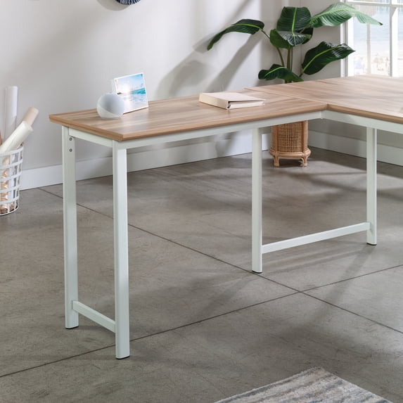 Worksense by Sauder Bergen Circle 36" Desk Return Table, Kiln Acacia Finish