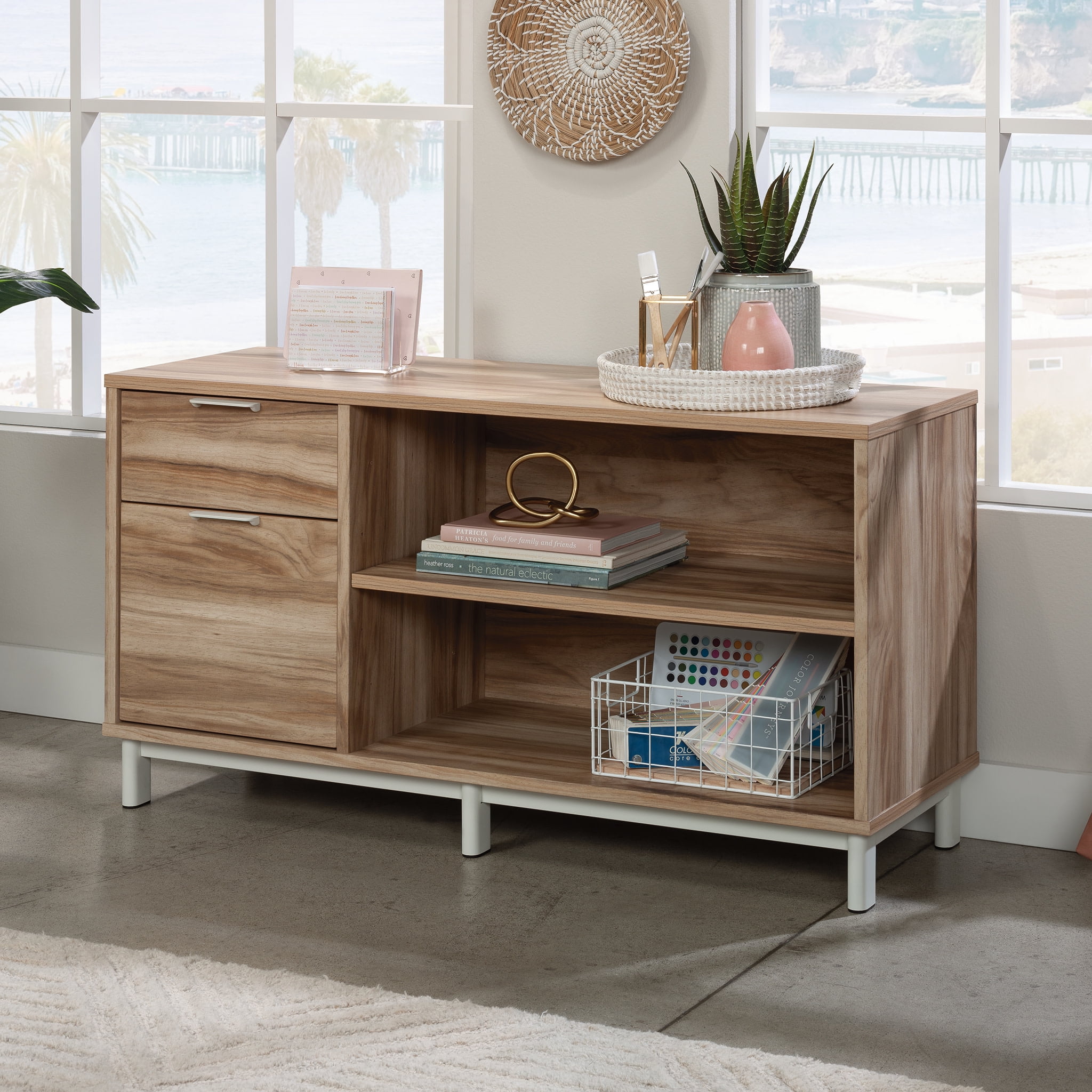 Kiln Acacia 2-Drawer Office Credenza with Adjustable Shelf
