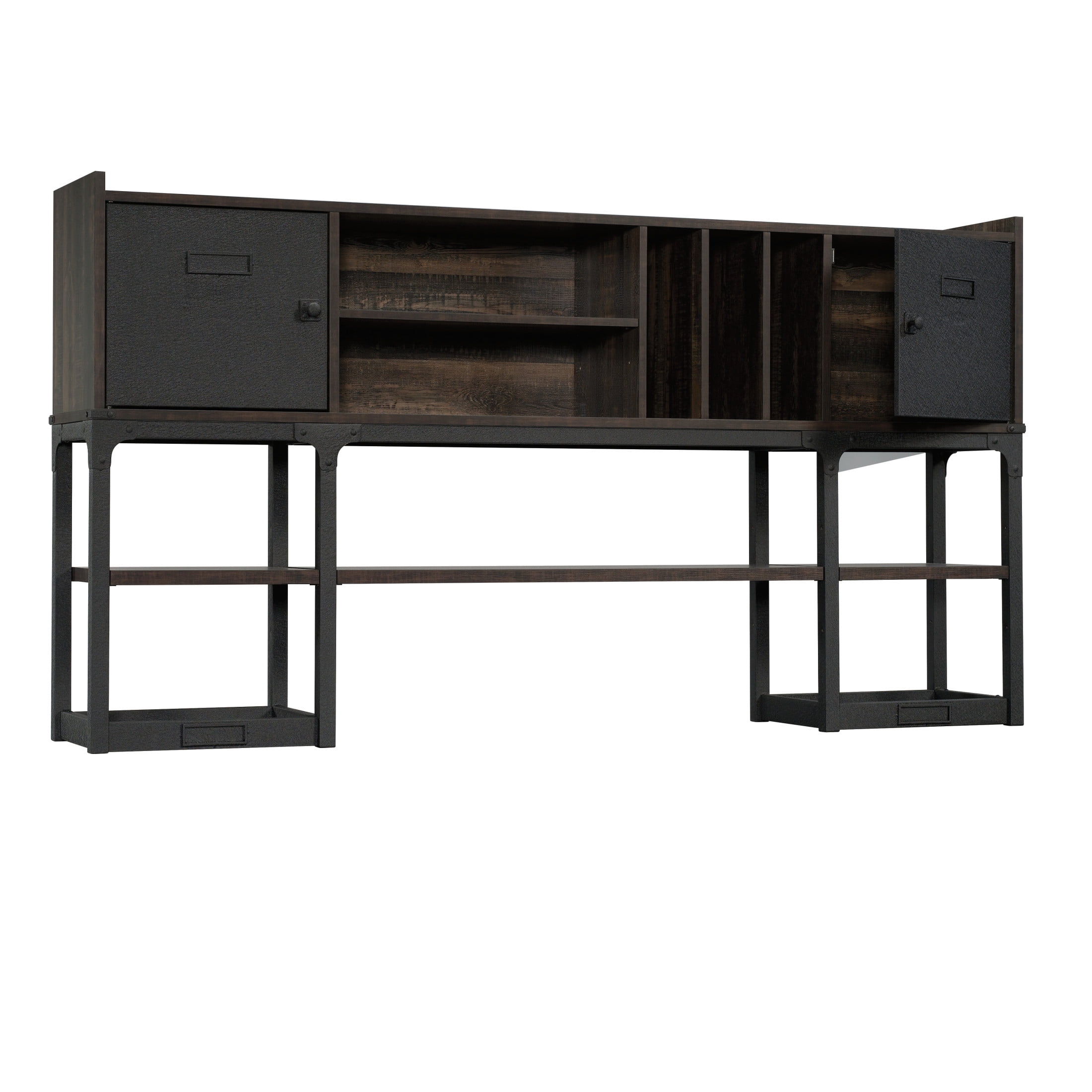 Carbon Oak 72" Desk Hutch with Metal Framework