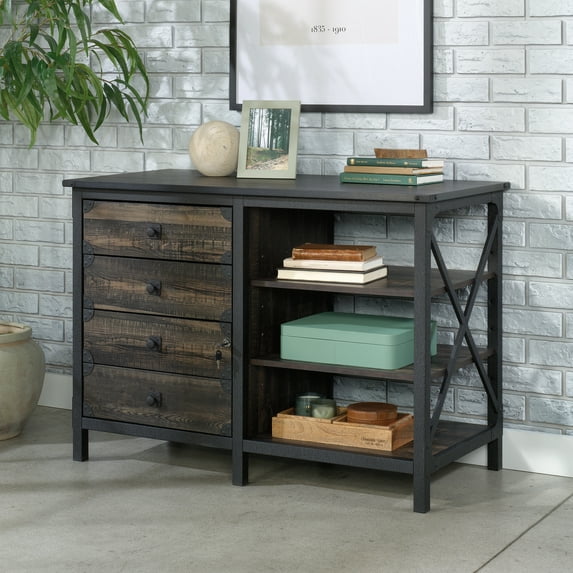 Worksense by Sauder Foundry Road Commercial Office Credenza, Carbon Oak Finish