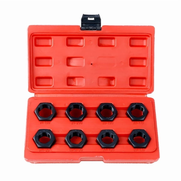 Workshop 8-Piece Spindle Rethreading Tool Set with Hex Tap Dies for Damaged Threads