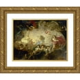 thumbnail image 1 of Workshop of Charles Le Brun 24x19 Gold Ornate Framed and Double Matted Museum Art Print Titled - The Raising of the Dawn, Also Says Apollo and the Hours (1652 - 1655), 1 of 4