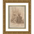 thumbnail image 1 of Workshop of Ennemond Alexandre Petitot 14x18 Gold Ornate Wood Frame and Double Matted Museum Art Print Titled - Landscape with a Memorial Scene (ca. 1760-80), 1 of 4