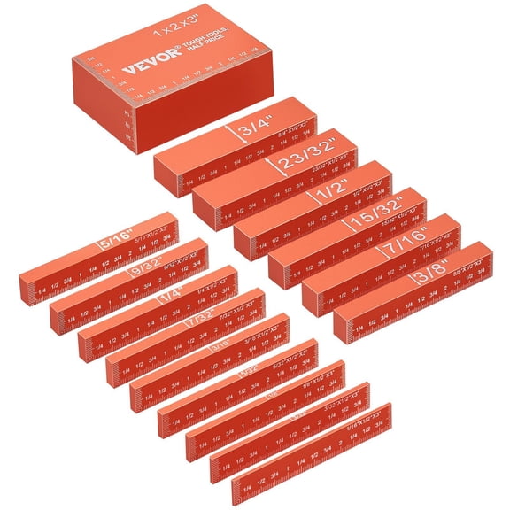 【Workshop Essential】16-Piece Aluminum Setup Bars | Laser-Etched Height Gauge Block Set for Woodworking Tools with Protective Case