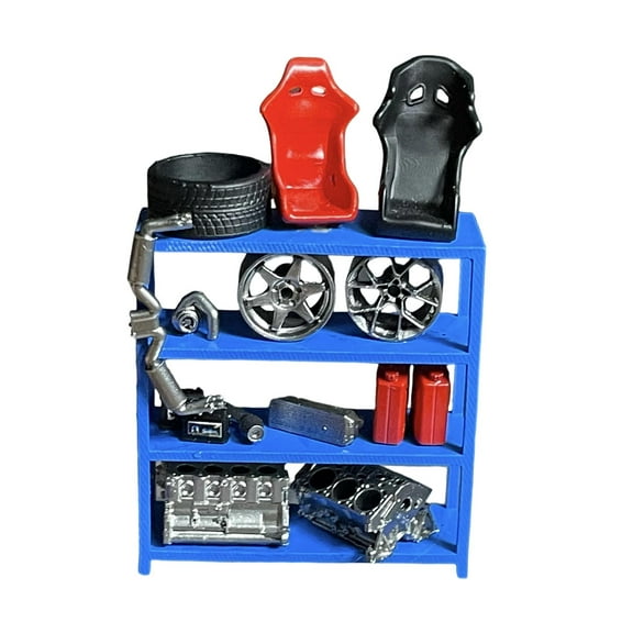 Workshop Scene Accessories Car Racks Model Miniature Engine Plastic Material for Boys Girls Display