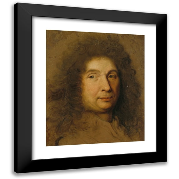 Workshop of Charles Le Brun 15x17 Black Modern Framed Museum Art Print Titled - Self -Portrait of Charles Lebrun (1651 - 1700)
