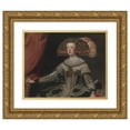 thumbnail image 1 of Workshop of Diego Velázquez 18x15 Gold Ornate Wood Frame and Double Matted Museum Art Print Titled - Mariana of Austria (1634-1696), Queen of Spain, 1 of 4